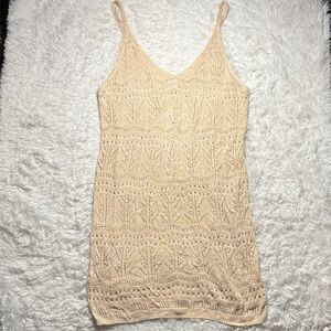 Shade & Shore Cream Crochet Swim Cover Up Size XL
